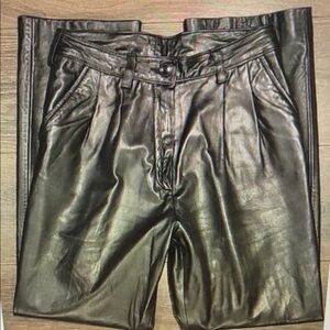 ❤️ 90S VINTAGE MICHAEL HOBAN NORTH BEACH LEATHER HIGH RISE LEATHER MOM PANTS